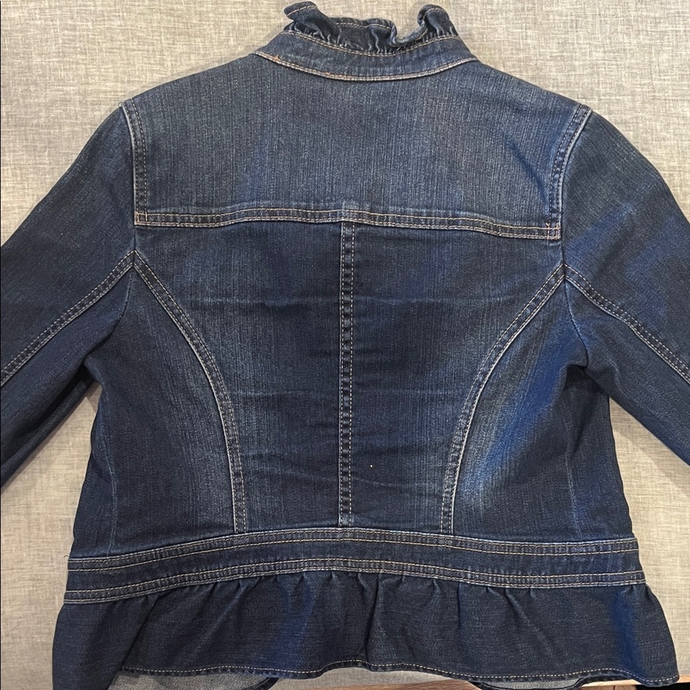White House Black Market Dark Blue Jean Jacket - Picture 4 of 4
